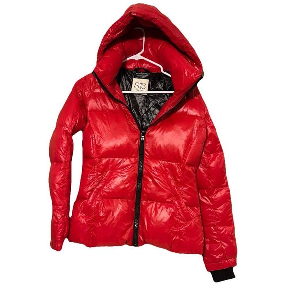 S13 Jackets & Blazers - S13 New York Kylie Small Lacquered Puffer Jacket Coat Ski Down Filled Removable